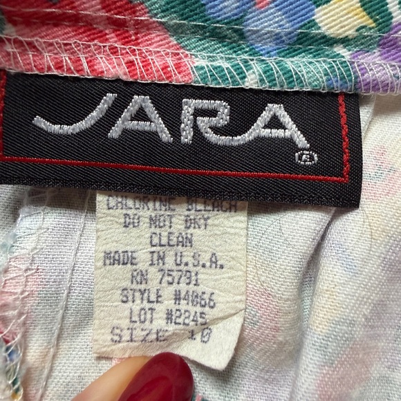 VTG 80s Bitsy Floral Button Front Aline Midi Skirt M Pockets Made in USA - Picture 6 of 7